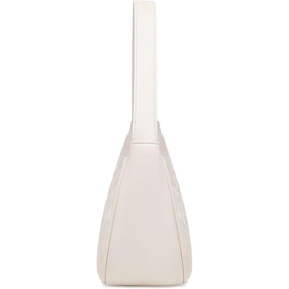 Women Lychee Pattern Beige Imported Fashion Mini Clutch Underarm Mini Tote Bag - Picture 2 of 4